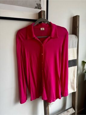 Wilfred Fuchsia Button-Down Long Sleeve Shirt